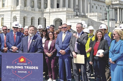 Group photo of members in Bipartisan Building Trades Caucus